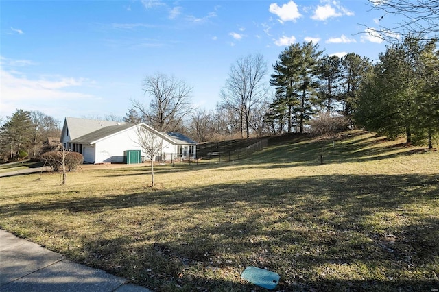 view of yard with fence