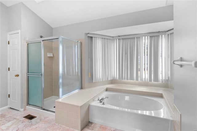 bathroom with plus walk in shower