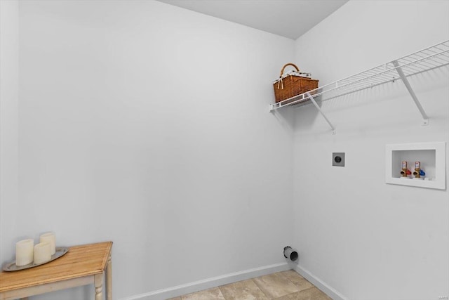 laundry room featuring hookup for an electric dryer and hookup for a washing machine