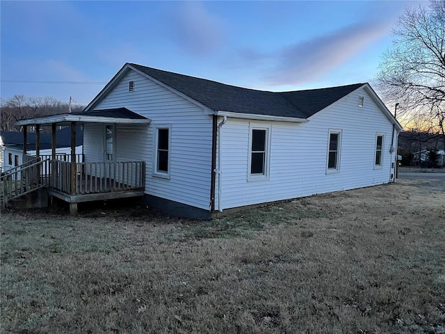 exterior space with a lawn