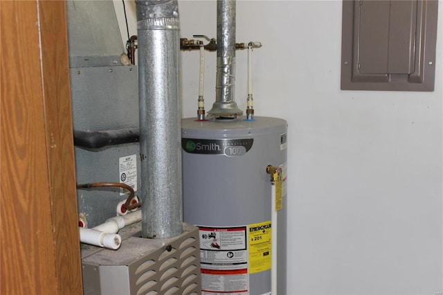 utilities with electric panel and water heater