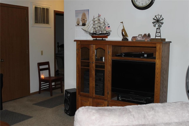 living room featuring carpet flooring