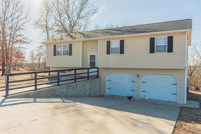 raised ranch with a garage