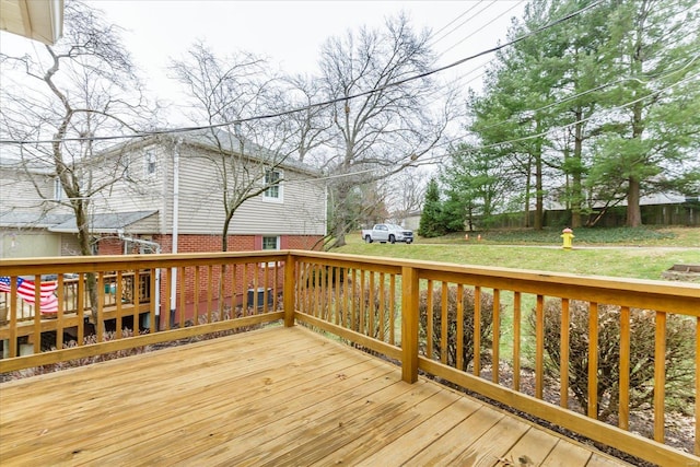 deck with a yard