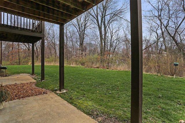 view of yard with a patio area