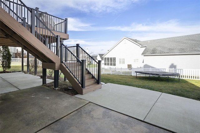 view of patio / terrace featuring a trampoline