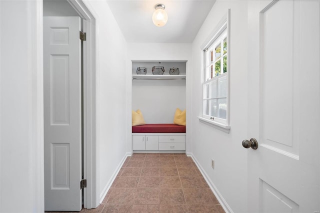 mudroom featuring light tile patterned floors