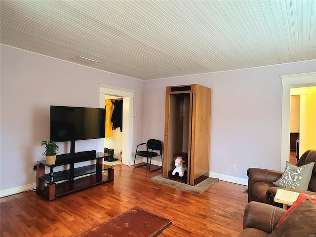 living room with wood-type flooring