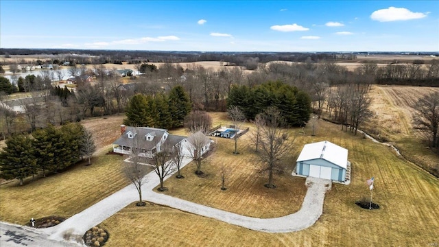 bird's eye view with a rural view