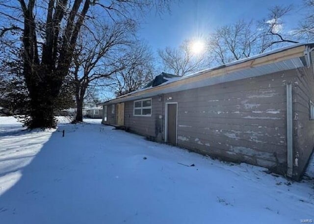 view of snowy exterior