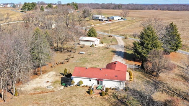 drone / aerial view featuring a rural view