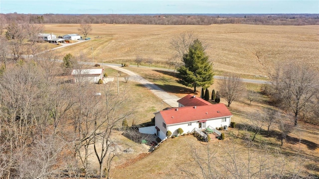 drone / aerial view with a rural view