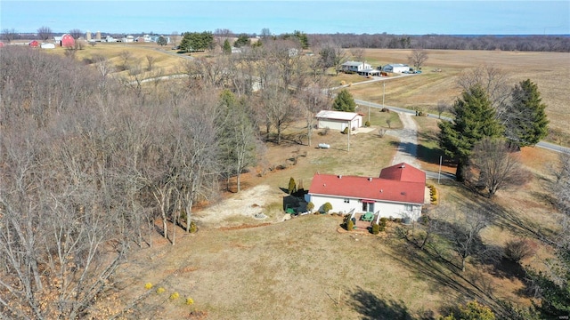 drone / aerial view featuring a rural view