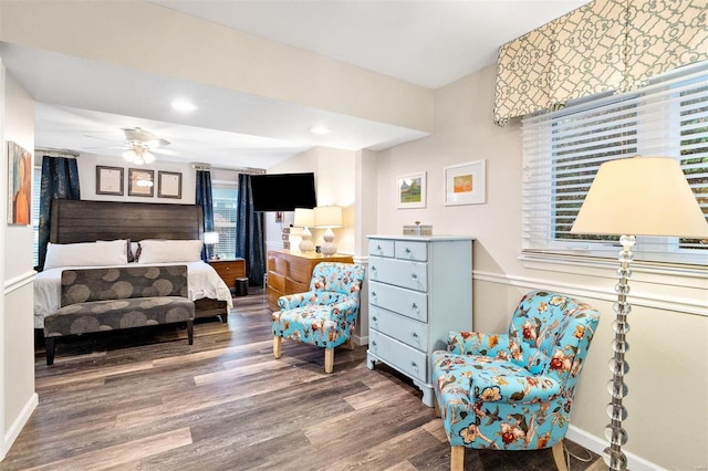 bedroom featuring dark hardwood / wood-style floors