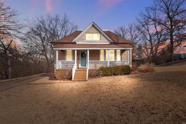 view of front of home with covered porch