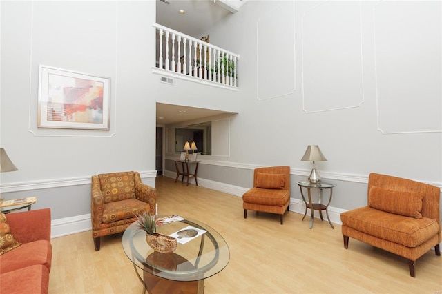 living room featuring light wood-type flooring