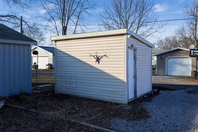 view of outbuilding with a garage