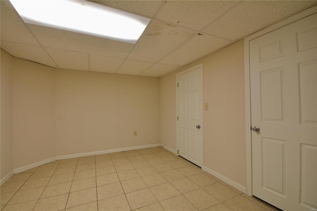 empty room with a drop ceiling