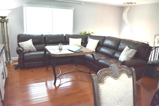 living room featuring hardwood / wood-style floors