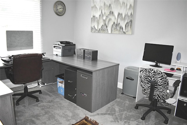 view of carpeted office space