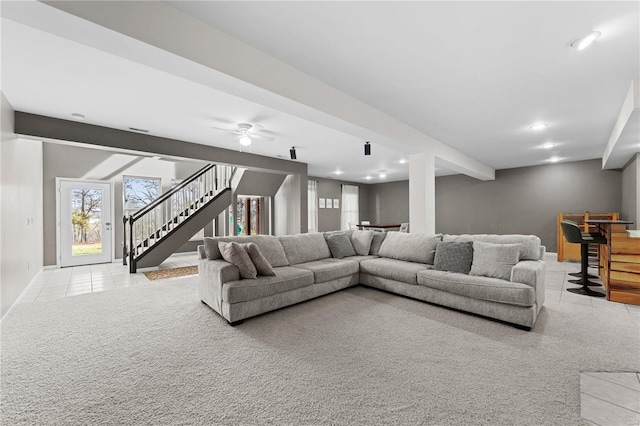 view of carpeted living room