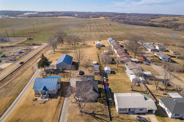 aerial view featuring a rural view