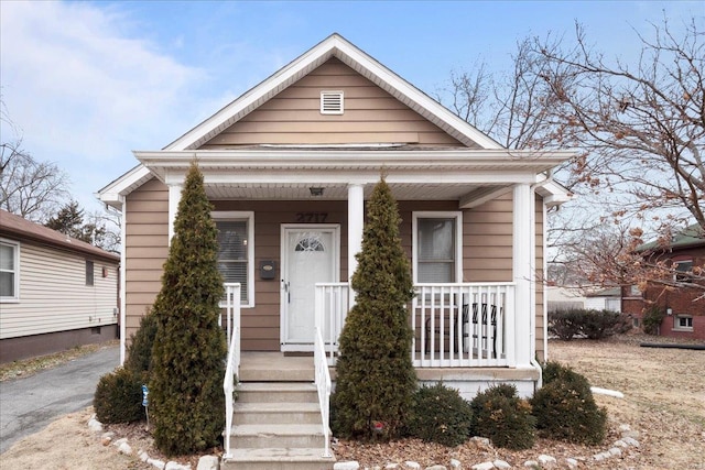 bungalow with covered porch