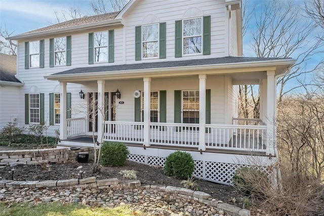 view of front of house with covered porch