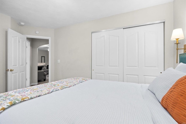 bedroom featuring a closet