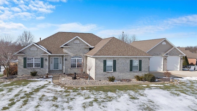 view of front of home with a garage