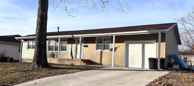 ranch-style home with a garage