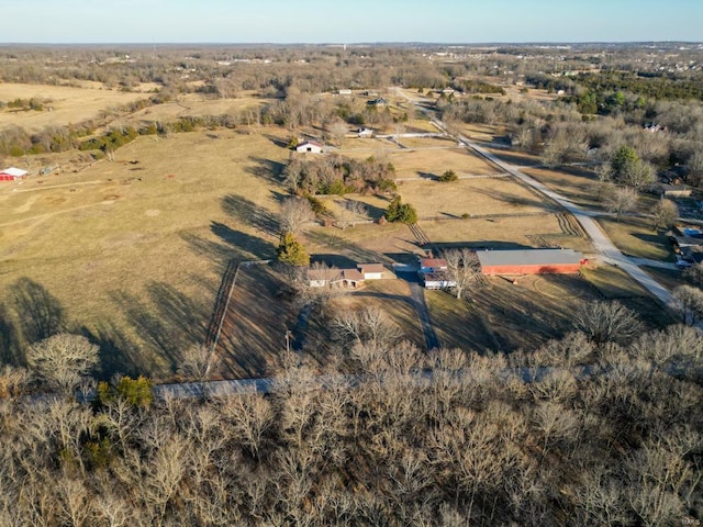 drone / aerial view with a rural view