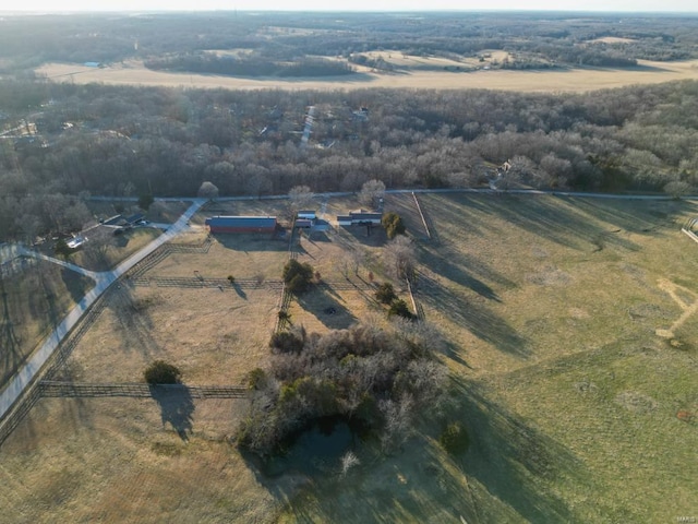 drone / aerial view with a rural view