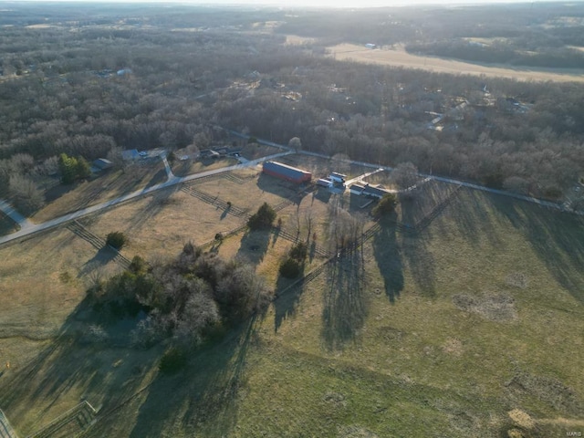 drone / aerial view with a rural view