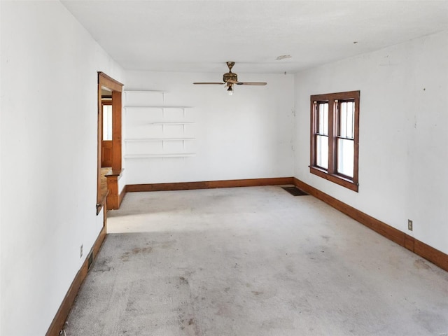 spare room featuring ceiling fan