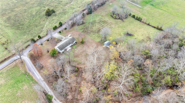 bird's eye view with a rural view