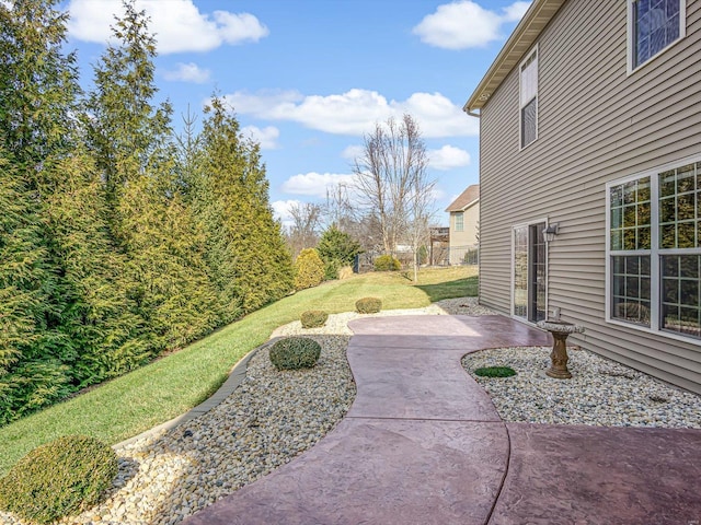 view of yard with a patio