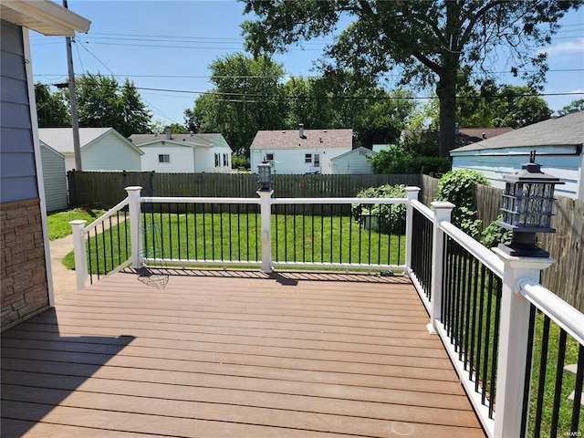 deck with a yard