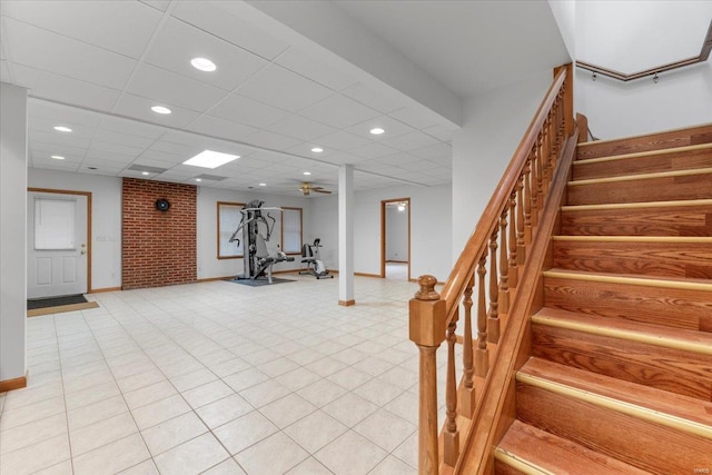 interior space featuring a drop ceiling