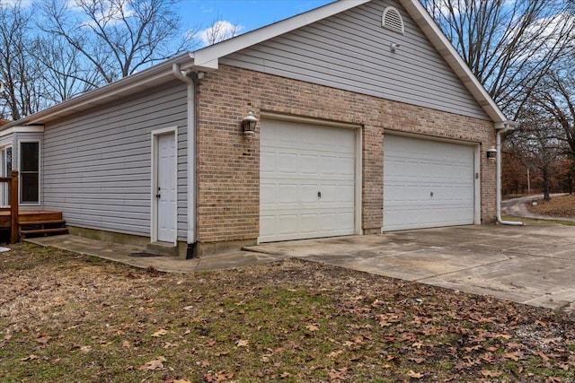 view of garage