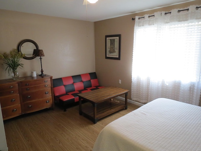 bedroom featuring dark hardwood / wood-style floors