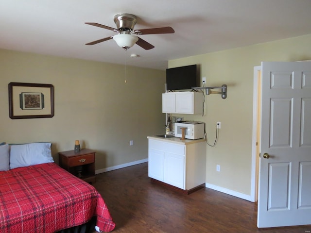 bedroom featuring dark hardwood / wood-style floors