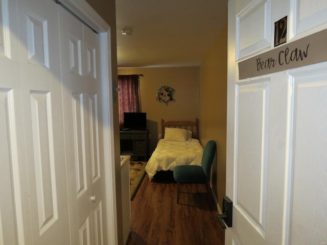 bedroom featuring hardwood / wood-style flooring