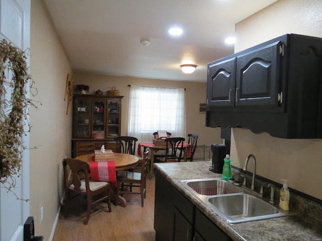 kitchen featuring light hardwood / wood-style floors and sink