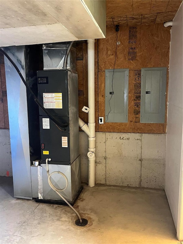 utilities with electric panel and heating unit