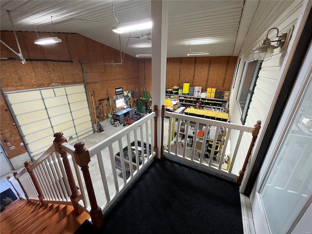 interior space with wood walls