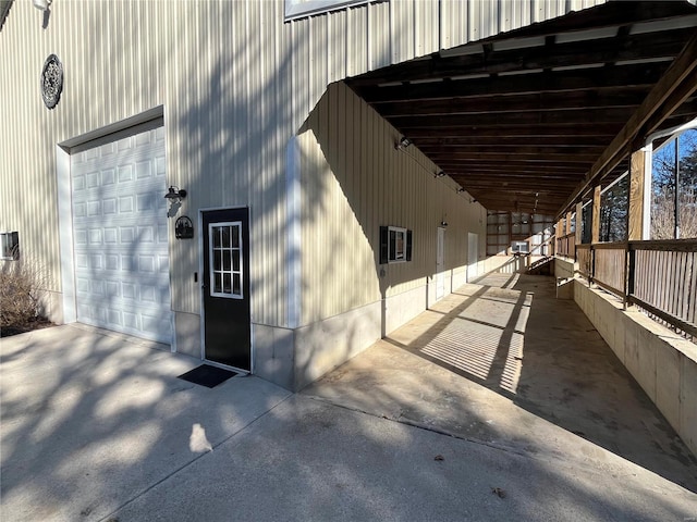 property entrance featuring a garage