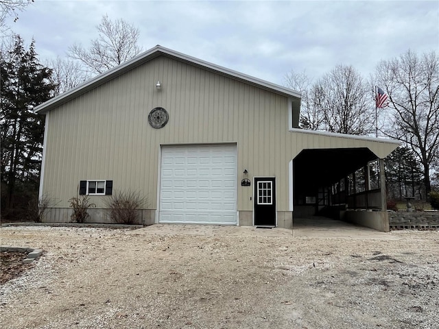 view of garage