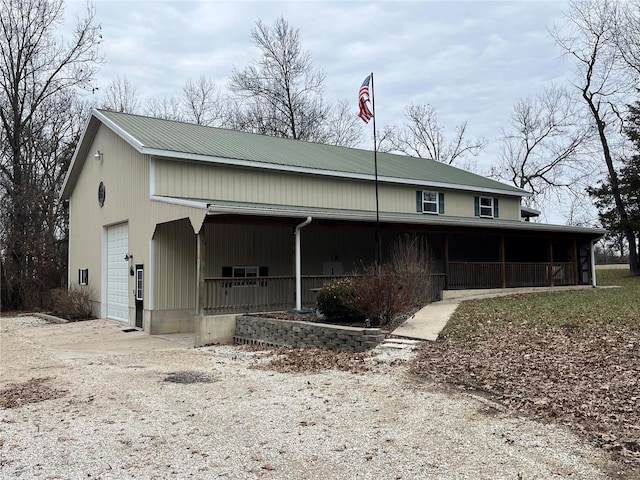 exterior space featuring a garage