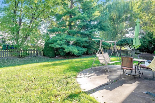 view of yard featuring a patio area